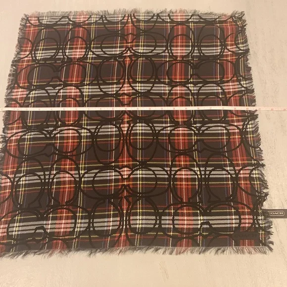 Coach plaid silk scarf 🟫⬜️🟥🟦🟨⬛️ - Picture 6 of 7